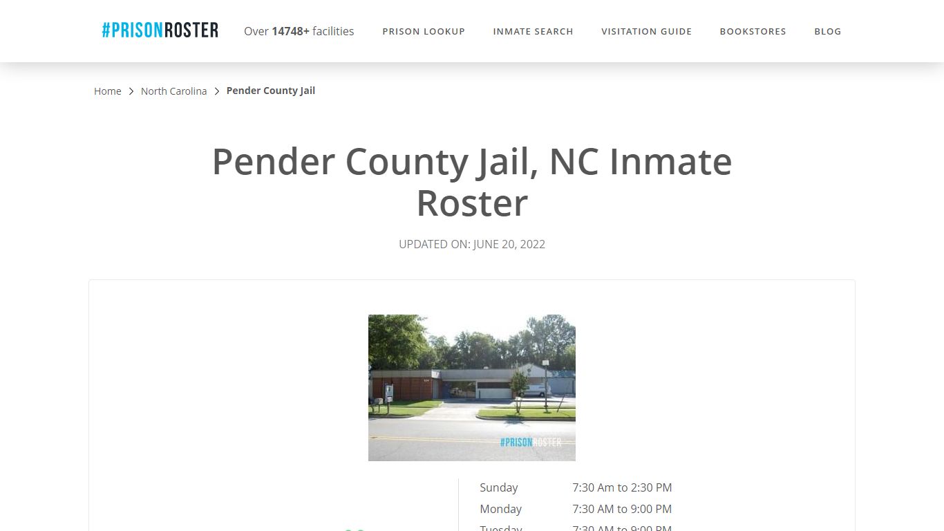 Pender County Jail, NC Inmate Roster - Inmate Locator